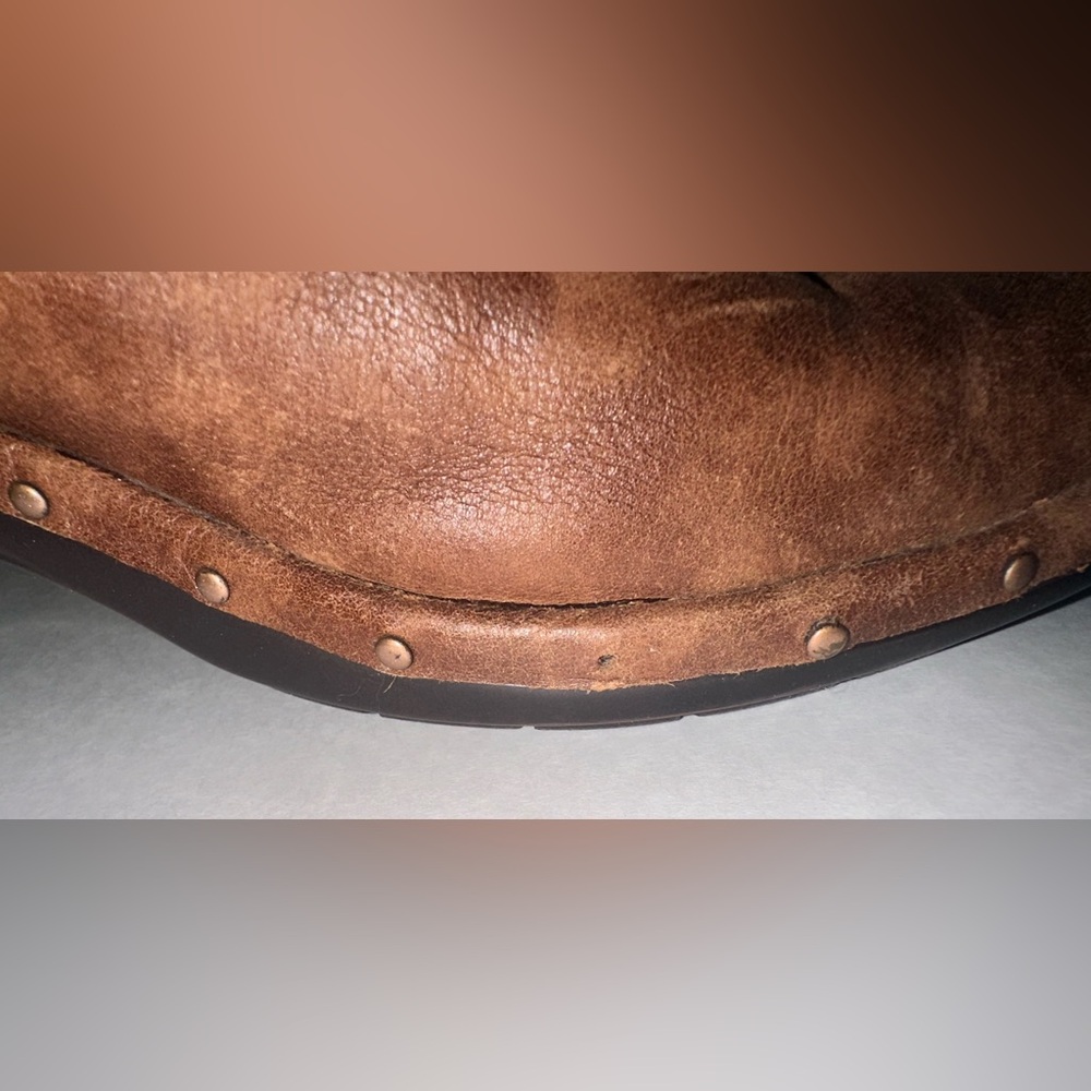 Sofft Langston Studded Carmel Brown Leather Womens Size 8M Clogs Mules 2.5” Heel - Picture 8 of 8